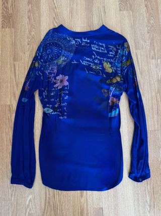 Blusa Desigual Estampada azul manga larga (M)