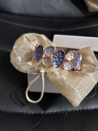 Bracciale in acciaio/ottone oro e viola