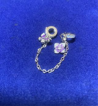 Cadena de Seguridad Flor Mariposa Pulsera Pandora