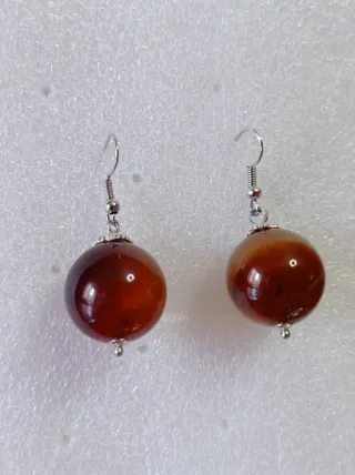 Orecchini Argento Pietra Occhi di Tigre Marrone