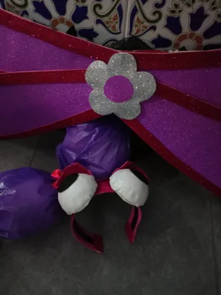 Disfraz Libélula Alas Moradas y Ojos