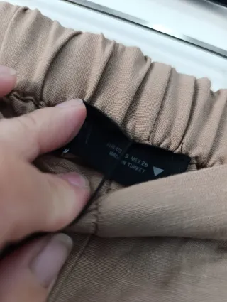 Pantalón Zara ancho lino beige Talla s