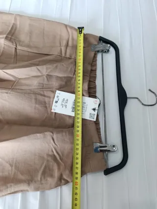 Pantalón Zara ancho lino beige Talla s