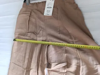 Pantalón Zara ancho lino beige Talla s