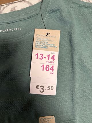 Camiseta verde Primark niño talla 13-14