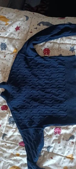 Jersey azul con dibujo de oso