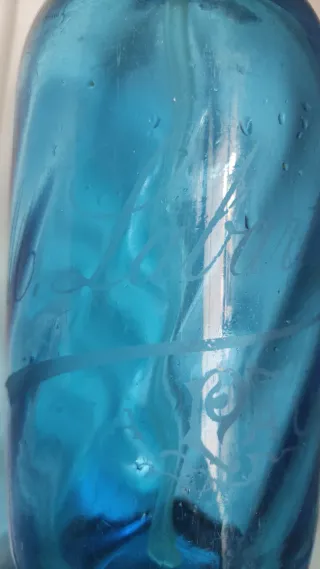 Sifón azul antiguo. Labarthe. Pau.