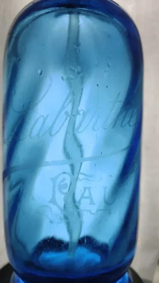 Sifón azul antiguo. Labarthe. Pau.