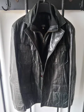 Giacca gilet Pelle Vintage MASTERPELLE Nera Taglia