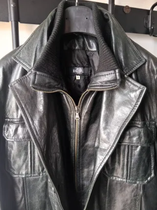 Giacca gilet Pelle Vintage MASTERPELLE Nera Taglia