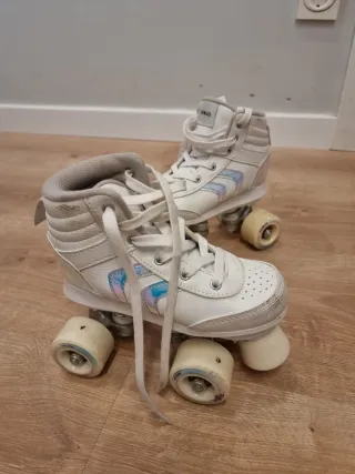 Patines niña blancos con cordones 32