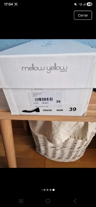 Zapatos Mellow Yellow Negros Tacón Brillante