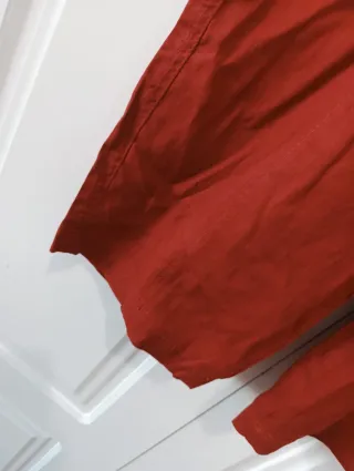 Pantalón Zara ancho tobillero teja Talla S