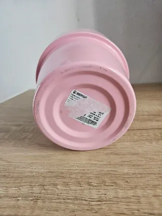 Macetero rosa cerámica 13cm alto x 12cm diámetro