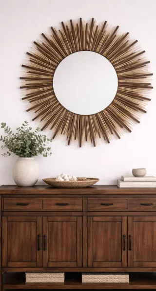 Espejo marron oscuro y beige XXL