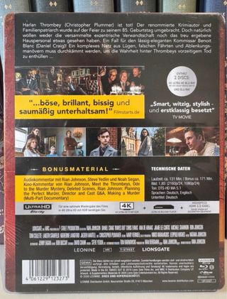 Knives Out Steelbook (4K steelbook)