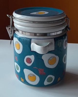 Tarro Cerámica Hermético Huevos 13x21cm