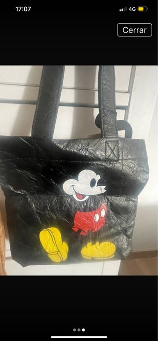 Bolsos Zara Mickey Mouse Marrón y Negro