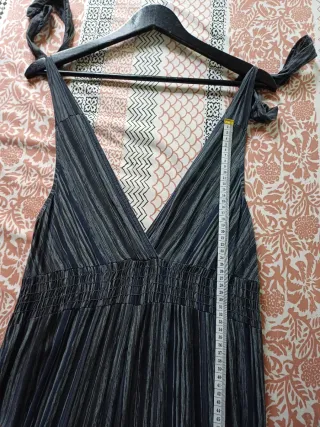 Mono largo rayas azul y plata