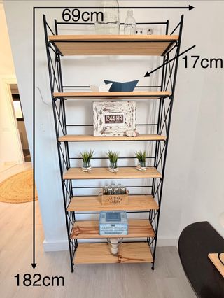 Estantería Industrial Vintage Hierro y Madera