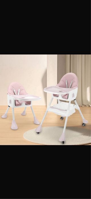 Silla de comer para bebé rosa