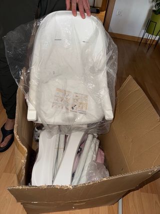 Silla de comer para bebé rosa