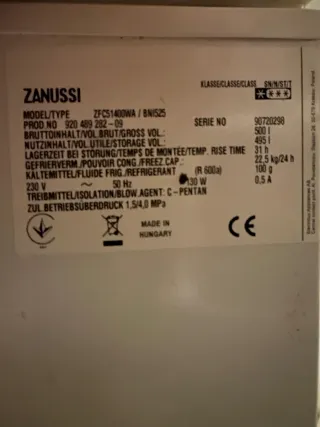 Arcón Congelador Zanussi Horizontal