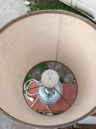 Lampada vintage anni 70 tessuto e vetro