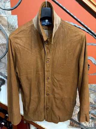 Giacca in vera pelle scamosciata vintage