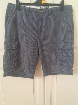 Pull&Bear Pantalón Corto Cuadros Azul