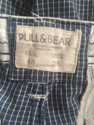 Pull&Bear Pantalón Corto Cuadros Azul