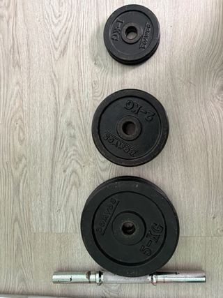 Set de pesas y barra