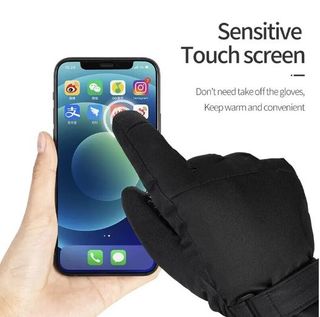 Guantes Térmicos Táctiles Impermeables Negros