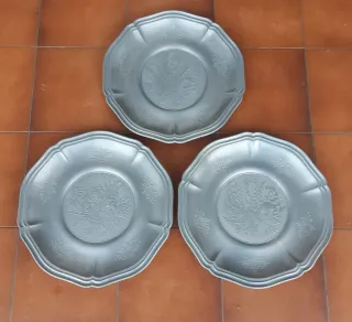 Set 3 Piatti Vintage Peltro TRE EFFE