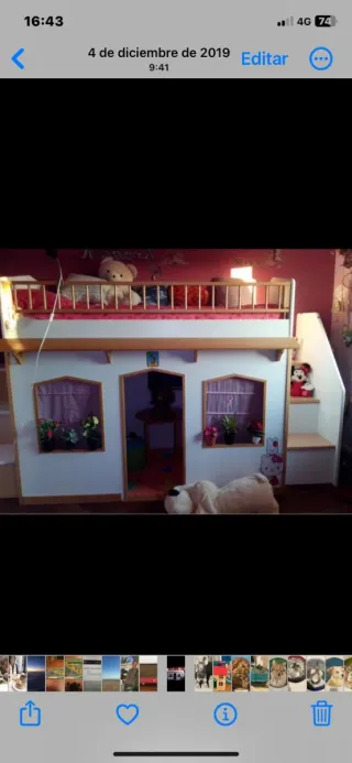 Cama casita infntil para jugar 90*200