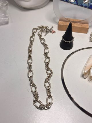 Lote bisutería fina color plata y blanco