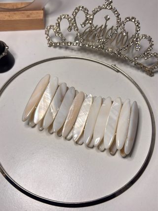 Lote bisutería fina color plata y blanco