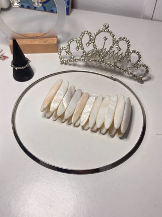 Lote bisutería fina color plata y blanco