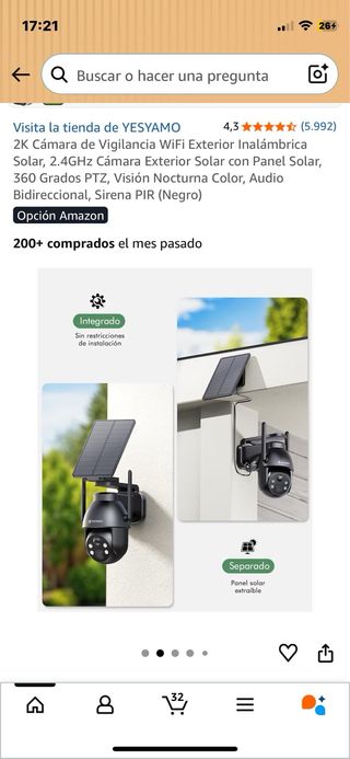 Cámara WiFi Exterior PTZ YESYAMO