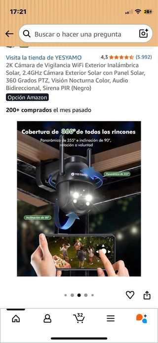 Cámara WiFi Exterior PTZ YESYAMO