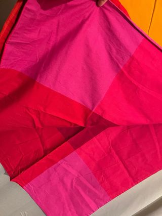 Copripiumino singolo a quadri rosa e rossi