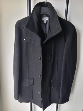 Cappotto Lana Corto Uomo Nero