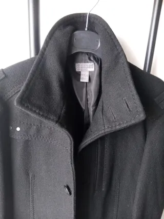 Cappotto Lana Corto Uomo Nero