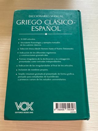 Diccionario manual griego clásico-español