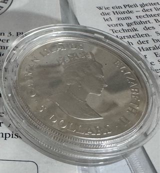 Lote 2 Monedas Plata Olímpicas 1988 Cayman Barbado