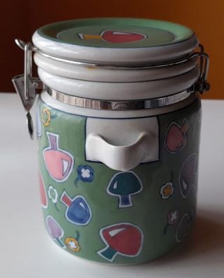 Tarro hermético cerámica Setas 13×18 #2A