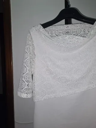 T-shirt bianca pizzo estiva