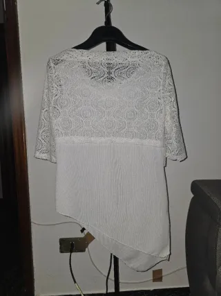 T-shirt bianca pizzo estiva