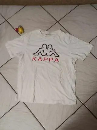 T-shirt Kappa bianca uomo cotone