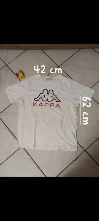 T-shirt Kappa bianca uomo cotone
